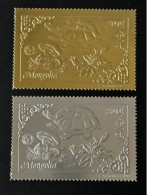 Mongolie Mongolia 1993 Mi. 2477 - 2478 A Gold Or Silver Argent TOPEX '93 Turtle Mushroom Flower Champignon Pilz - Mongolia