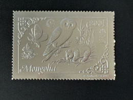 Mongolie Mongolia 1993 Mi. 2476 A Silver Argent Rotary Lions Butterfly Owl Eule Panda Papillon Schmetterling Chouette - Mongolie