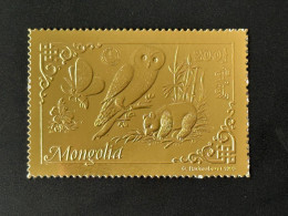 Mongolie Mongolia 1993 Mi. 2475 A Or Gold Rotary Lions Butterfly Owl Eule Panda Papillon Schmetterling Chouette - Orsi