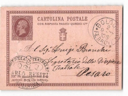 16502  CARTOLINA POSTALE RISPOSTA PAGATA 15 CENT AGENZIA TEATRALE BENATI  BOLOGNA X PESARO - Interi Postali