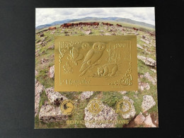 Mongolie Mongolia 1993 Mi. Bl. 226 Or Gold Rotary Lions Butterfly Owl Eule Panda Papillon Schmetterling Chouette - Farfalle