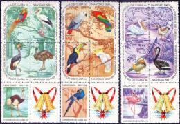 CUBA - BIRDS - OSTRICH SWAN PARROT DUCK - CHRISTMAS - **MNH - 1967 - Pellicani