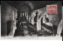 Vernou. Intérieur De L'Eglise, XI° Siècle. De Fernande à Louis Bos, Bachelier à Levallois Perret. 1919. - Beaumont-la-Ronce