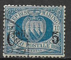 REPUBBLICA DI SAN MARINO 1892 FRANCOBOLLI SOPRASTAMPATI SASS. 8 USATO VF - Nuevos