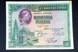 ESPAÑA 500 PESETAS 1928 CARDENAL CISNEROS SC- / AUNC BANCO DE ESPAÑA - 500 Pesetas