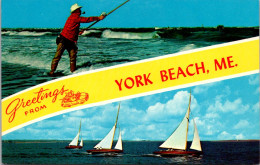 Greetings From York Beach Maine Split View - Souvenir De...