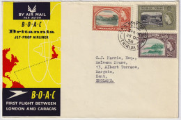 TRINIDAD & TOBAGO - 1958 B.O.A.C. First Flight Cover (CARCAS-LONDON) From Port-of-Spain To Margate, Kent, England - Trinidad Y Tobago