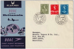 K.U.T. - 1962 B.O.A.C. First Flight Cover (flight LONDON-MAURITIUS) From NAIROBI To MAURITIUS - Kenya, Uganda & Tanganyika