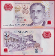 Singapore 2 Dollars 2006-2022 P-46 Polymer UNC - Singapur