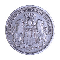 Allemagne - Ville Libre DHambourg 2 Marks 1876 Hambourg - 2, 3 & 5 Mark Silver