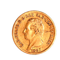 Royaume De Sardaigne-20 Lire Or Charles Félix 1827 Gênes - Autres & Non Classés