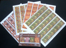 INDIA 2009 TRADITIONAL INDIAN TEXTILES SET OF 4 FULL SHEETS WITH MINIATURE SHEET MS MNH - Usados