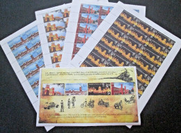 INDIA 2009 HERITAGE RAILWAY STATIONS SET OF 4 FULL SHEETS WITH MINIATURE SHEET MS MNH - Usati