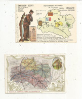 Cp, Carte Géographique , 45 ,  LOIRET,Chocolaterie D'AIGUEBELLE,  émulsion SCOTT, LOT DE 2 CARTES GEOGRAPHIQUES - Carte Geografiche