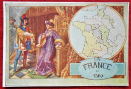 Chromo Publicité. "A La Tricoteuse" E. Guillaume & Cie, Rue Vielle-Poissonnerie, Valenciennes. La France En 1360 - Otros & Sin Clasificación