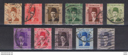 EGYPT:  1937/44  FAROUK  -  KOMPLET  SET  11  USED  STAMPS  -  YV/TELL. 187/95 A - Usados