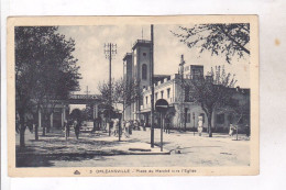 CPA ORLEANSVILLE,  PLACE DU MARCHE VERS L EGLISE En 1941! (voir Timbre) - Chlef (Orléansville)