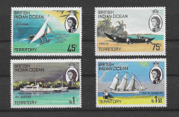 Britisches Terretorium Im Indischen Ozean 1960 Schiffe Mi.Nr. 32/35 Kpl. Satz ** - British Indian Ocean Territory (BIOT)