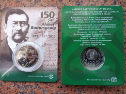 Kazakhstan 2022. Akhmet Baitursynov Is A Kazakh Poet. Silver Copper-nickel Blister Coin. - Kazajstán