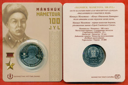 Kazakhstan 2022.Manshuk Mametova - Sniper, Hero WWII. Silver Copper-nickel Blister Coin. - Kazakhstan