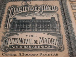 Palacio De Hielo Y Del Automovil De Madrid - Accion De Dividendo - Madrid 1 De Marzo De 1921. - Auto's