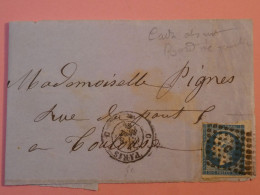 BQ4 FRANCE BELLE  LETTRE DEVANT +++1856 PARIS A TOULOUSE  +NAPOLEON N°14 BORD DE FEUILLE  + AFFR.INTERESSANT+++ + - 1853-1860 Napoléon III.