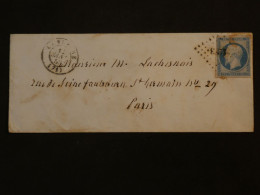 BQ4 FRANCE BELLE  LETTRE  +++1853  A PARIS  +NAPOLEON N°10 .25C + AFFR.INTERESSANT+++ + - 1852 Luis-Napoléon