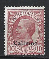 Calino, 1912 - 10c Rosa, Soprastampato - Nr.3 MNH** - Ägäis (Calino)