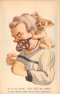 HUMOUR - Je La Lui Passe ... C'est Elle Qui Mord - Chien Passant La Muselière à Sa Maîtresse - Carte Postale Ancienne - Humor