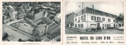 Charlieu * Hôtel Du Lion D'Or G. GINET Propriétaire Tel.11 Garage Restaurant * Doc Double Publicitaire Illustré - Charlieu