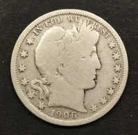 USA U.s.a. 1906 O Mezzo Dollaro Half Dollar Barber Km#116 E.732 - Sin Clasificación