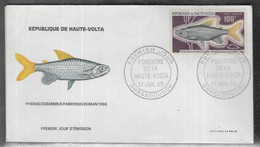 Thème Poissons - Haute-Volta - Enveloppe - TB - Fische