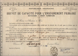 VP21.839 - PARIS 1941 - RF - Brevet De Capacité Pour L'Enseignement Primaire - Mr J.L. LAVIGNE Né à CHELLES - Diplomas Y Calificaciones Escolares