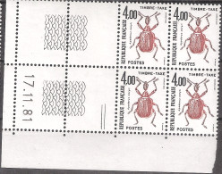 France Yvert Taxe 111 ** Insecte A. Corily  GB Coin-daté Du 17,11,81 T.D.3 - Segnatasse