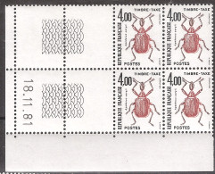 France Yvert Taxe 111 ** Insecte A. Corily  GB Coin-daté Du 18,11,81 T.D.3 - Portomarken