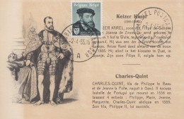 Carte  Maximum    BELGIQUE    CHARLES  QUINT    Poste  AUTOMOBILE    1955 - 1951-1960