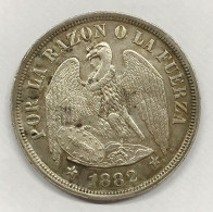 CHILE Santiago 1 Peso 1882 Km#142-1 E.147 - Chili