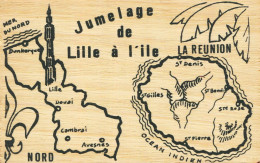 Superbe - Ile De LA REUNION -  Carte En Bois - Reunión