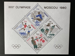 Monaco 1980 Bloc Spécial N°11 Moscow Moskau Moscou Olympic Games Jeux Olympiques Volleyball Handball - Ete 1980: Moscou