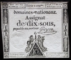 Francs - 10 Sous - 1792 - Série 1102 - TTB+ - Assignats & Mandats Territoriaux