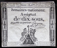 Francs - 10 Sous - 1792 - Série 1806 - TTB+ - Assignats & Mandats Territoriaux