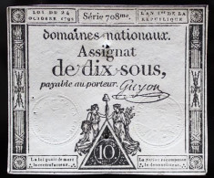 Francs - 10 Sous - 1792 - Série 708 - TTB+ - Assignate