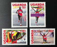 Uganda Ouganda 2013 Mi. 3115 - 3118 Olympic Games London Jeux Olympiques Olympia 2012 Stephen Kiprotich Marathon Medal - Ouganda (1962-...)