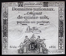 Francs - 15 Sols - 1792 - Série 1856 - TTB+ - Assegnati