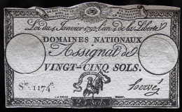Francs - 25 Sols - 1792 - Série 1174 - TTB+ - Assignats
