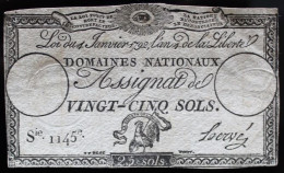 Francs - 25 Sols - 1792 - Série 1145 - TTB - Assignats & Mandats Territoriaux