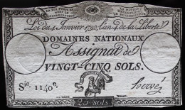 Francs - 25 Sols - 1792 - Série 1140 - TTB+ - Assignats
