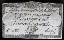 Francs - 25 Sols - 1792 - Série 1133 - TTB+ - Assignats & Mandats Territoriaux