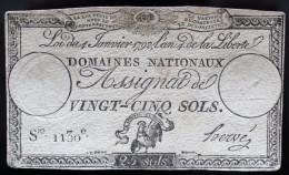 Francs - 25 Sols - 1792 - Série 1130 - TTB+ - Assignats