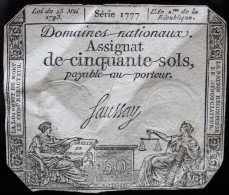 Francs - 50 Sols - 1792 - Série 1777 - TTB - Assignate